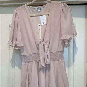 She + Sky ruffle dress in blush color